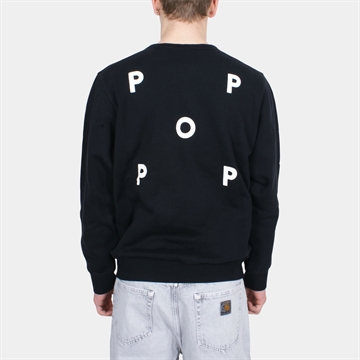 Pop Trading Company Logo Crewneck Sweat Black/White